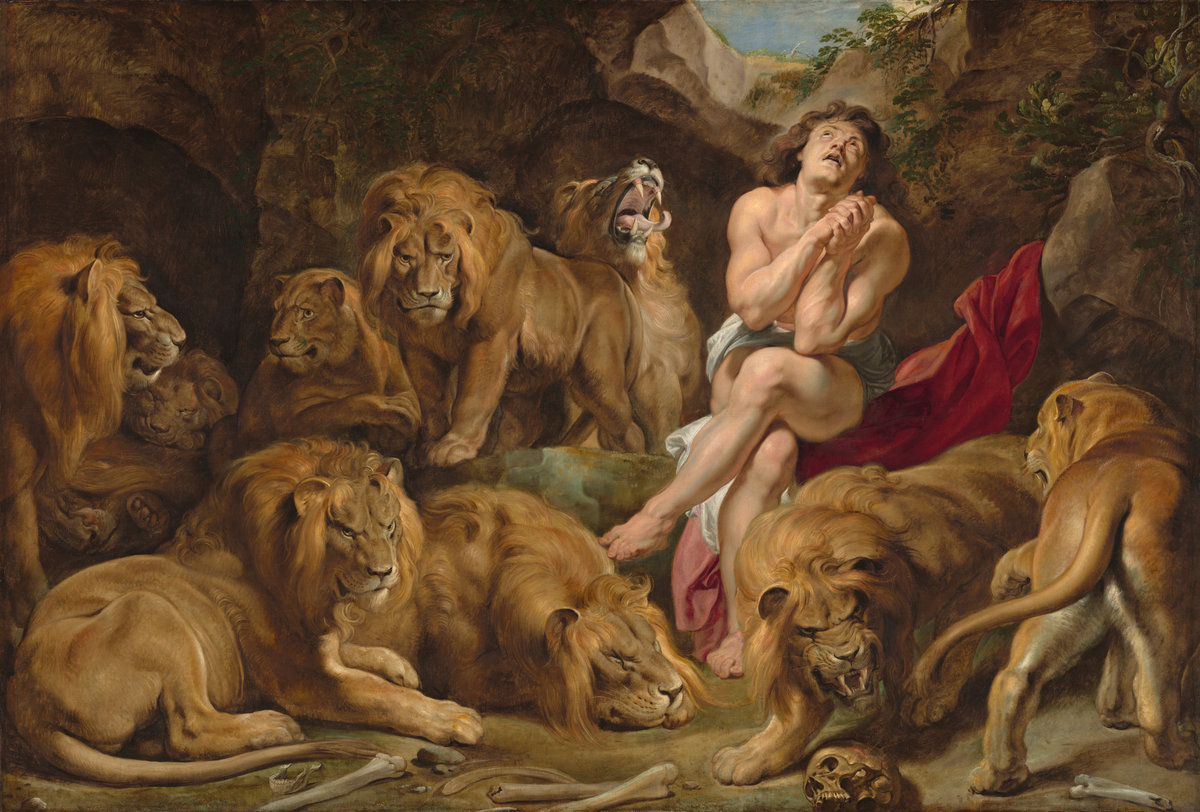 Sir Peter Paul Rubens (Flemish, 1577 - 1640), Daniel in the Lions' Den, c. 1614/1616, oil on canvas, Ailsa Mellon Bruce Fund 1965.13.1